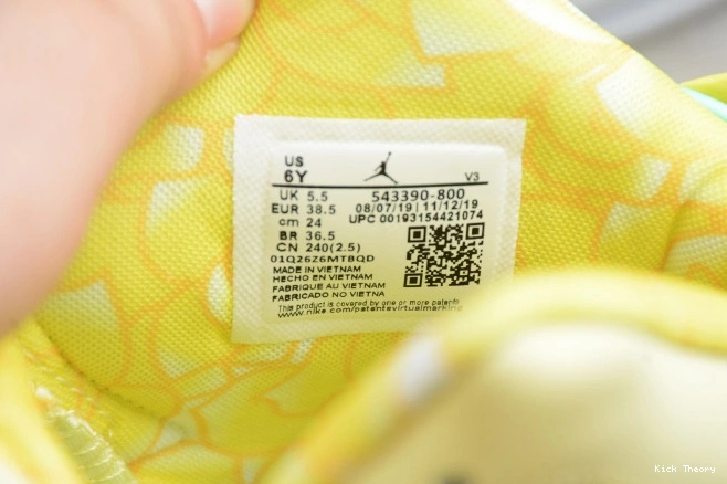Kick Theory Yellow Jordan Retro 6 (GS) Dynamic 543390-800 Floral Air 0722